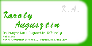 karoly augusztin business card